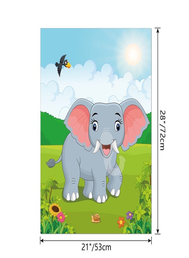 ELECLAND Pin The Nose on The Elephant Party Game for Kids, Birthday Party Decorations, Carnival Circus Party Supplies, Animal Party Decorations - Image 2